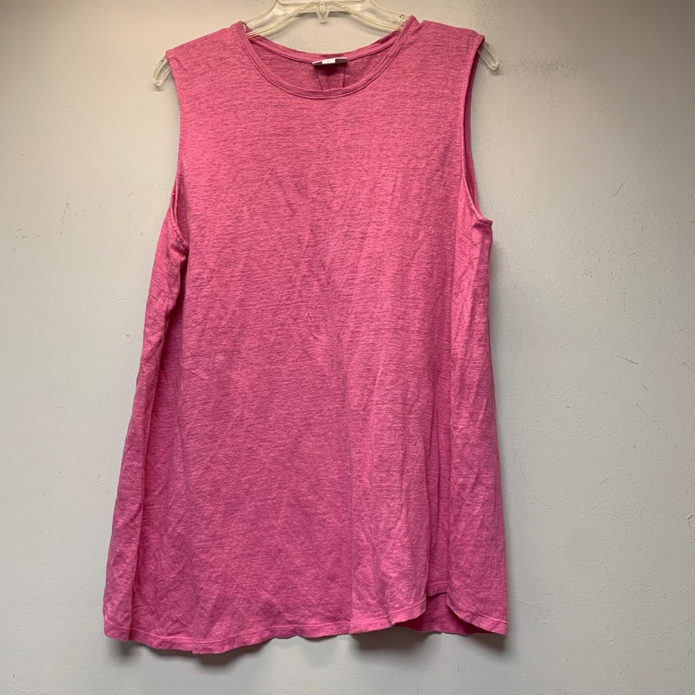 J. Jill Love Linen Tank Top Womens L Tall Pink Excellent Sleeveless Back Pleat